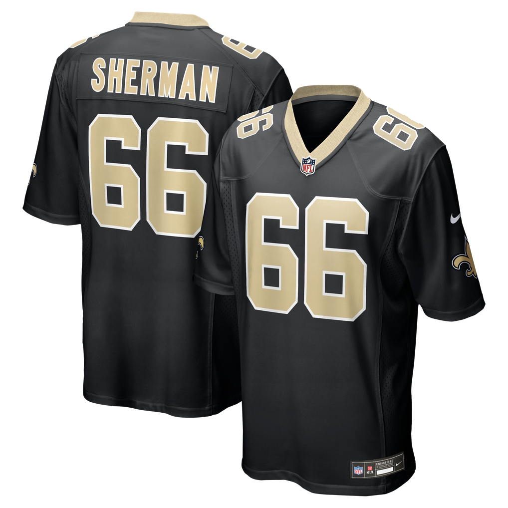 Men's New Orleans Saints William Sherman Nike  Black Team Game Jersey - Image 2