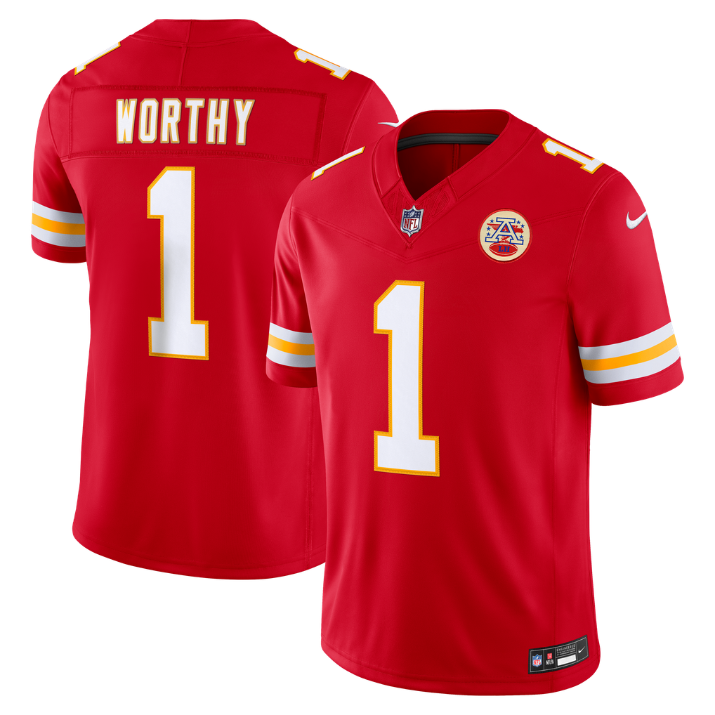 Men's Kansas City Chiefs Xavier Worthy Nike Red Team Vapor F.U.S.E. Stitched Limited Jersey - Image 1