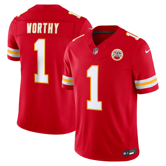 Men's Kansas City Chiefs Xavier Worthy Nike Red Team Vapor F.U.S.E. Stitched Limited Jersey - Image 1