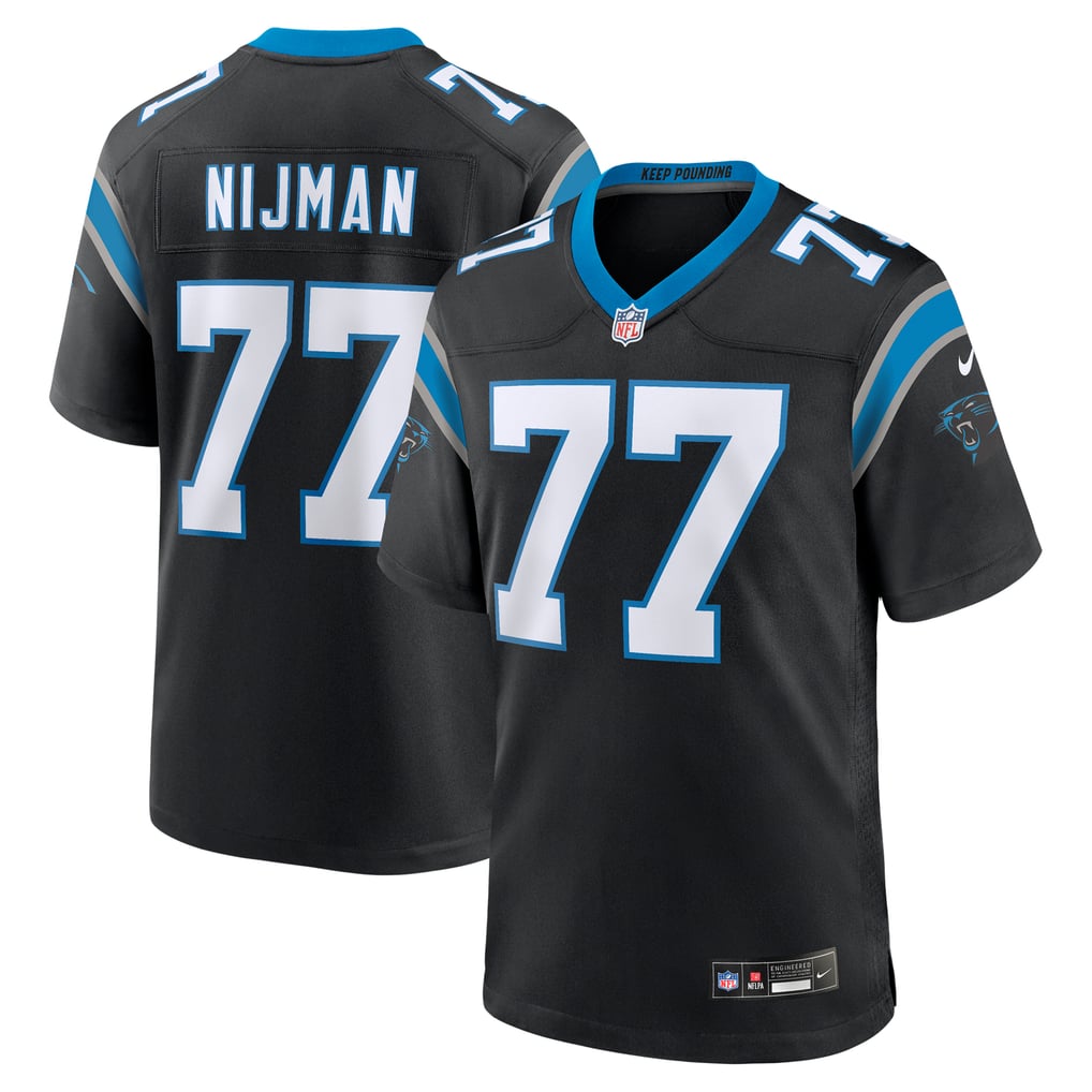 Men's Carolina Panthers Yosh Nijman Nike Black Game Jersey - Image 1