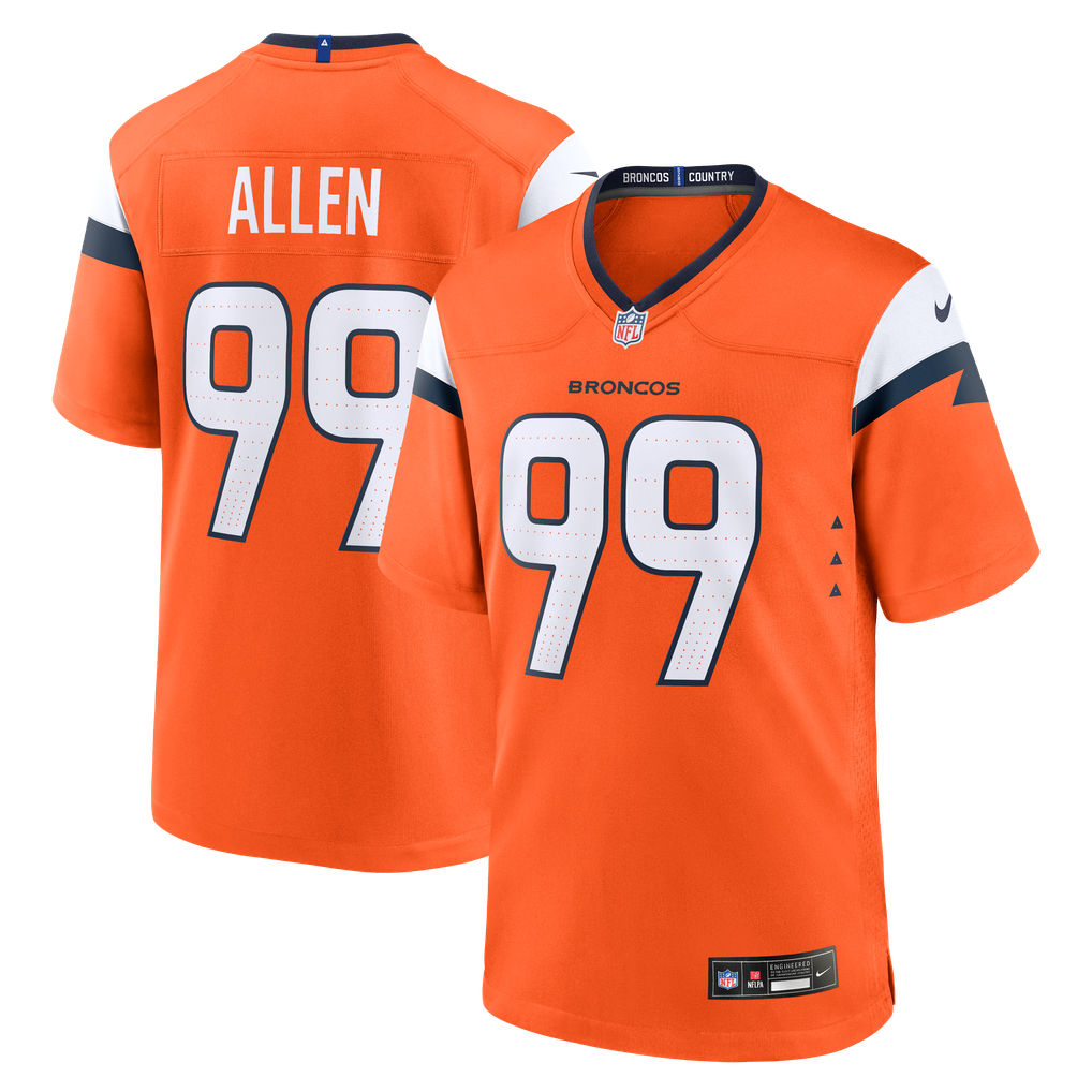 Men's Denver Broncos Zach Allen Nike  Orange Team Game Jersey - Image 1