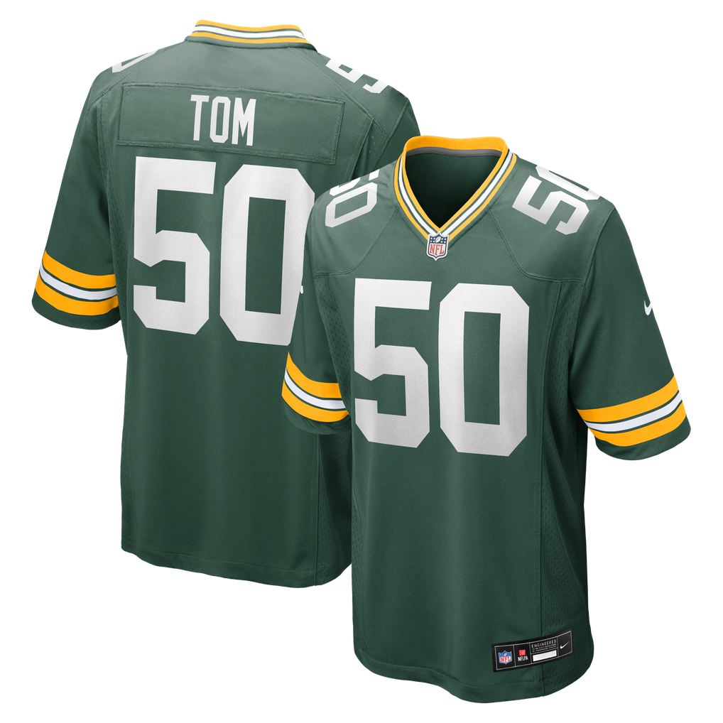 Men's Green Bay Packers Zach Tom Nike Green Game Player Jersey - Image 2