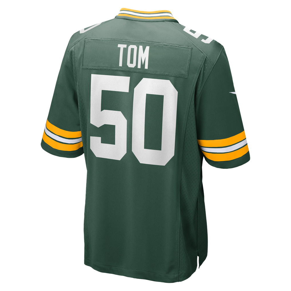 Men's Green Bay Packers Zach Tom Nike Green Game Player Jersey - Image 4