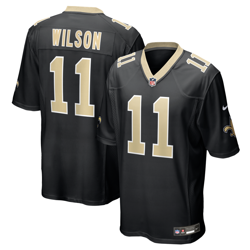 Men's New Orleans Saints Zach Wilson Nike Black Team Game Jersey - Image 2