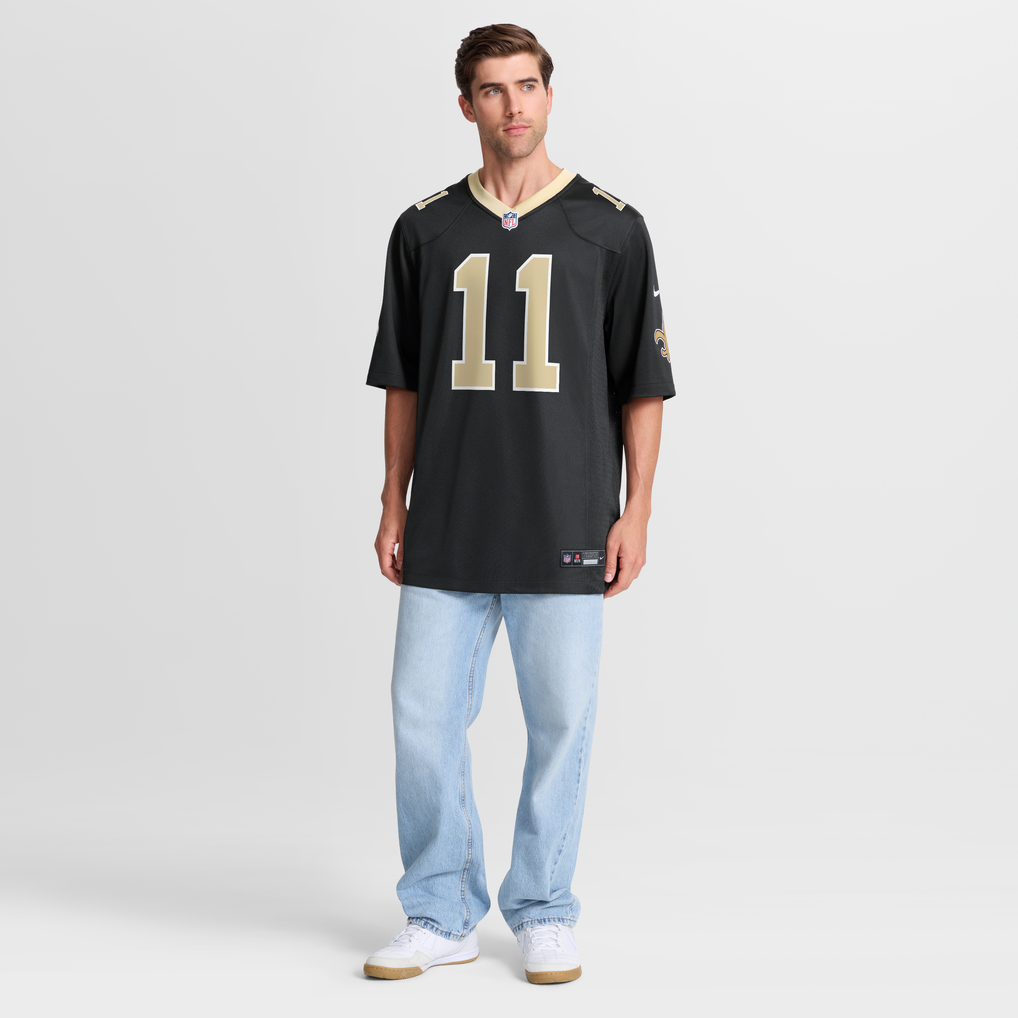 Men's New Orleans Saints Zach Wilson Nike Black Team Game Jersey - Image 3