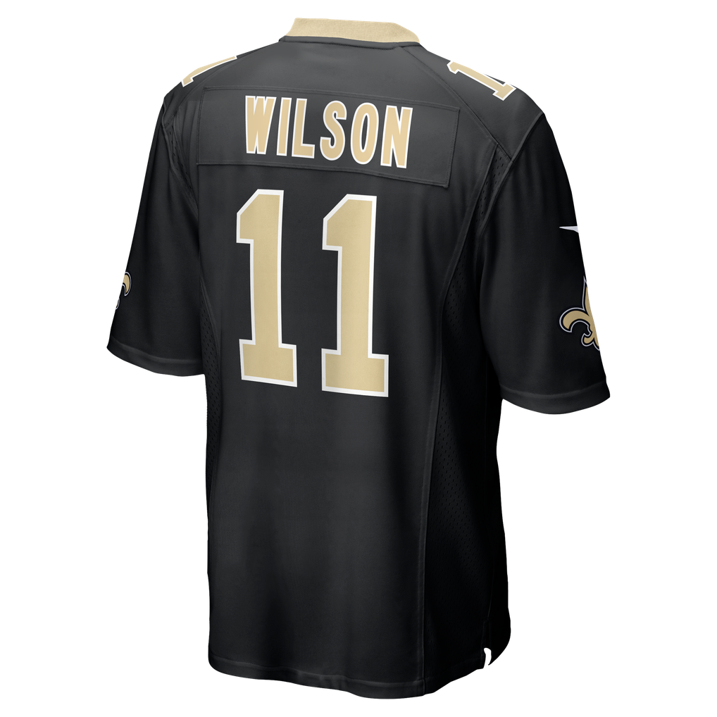 Men's New Orleans Saints Zach Wilson Nike Black Team Game Jersey - Image 6