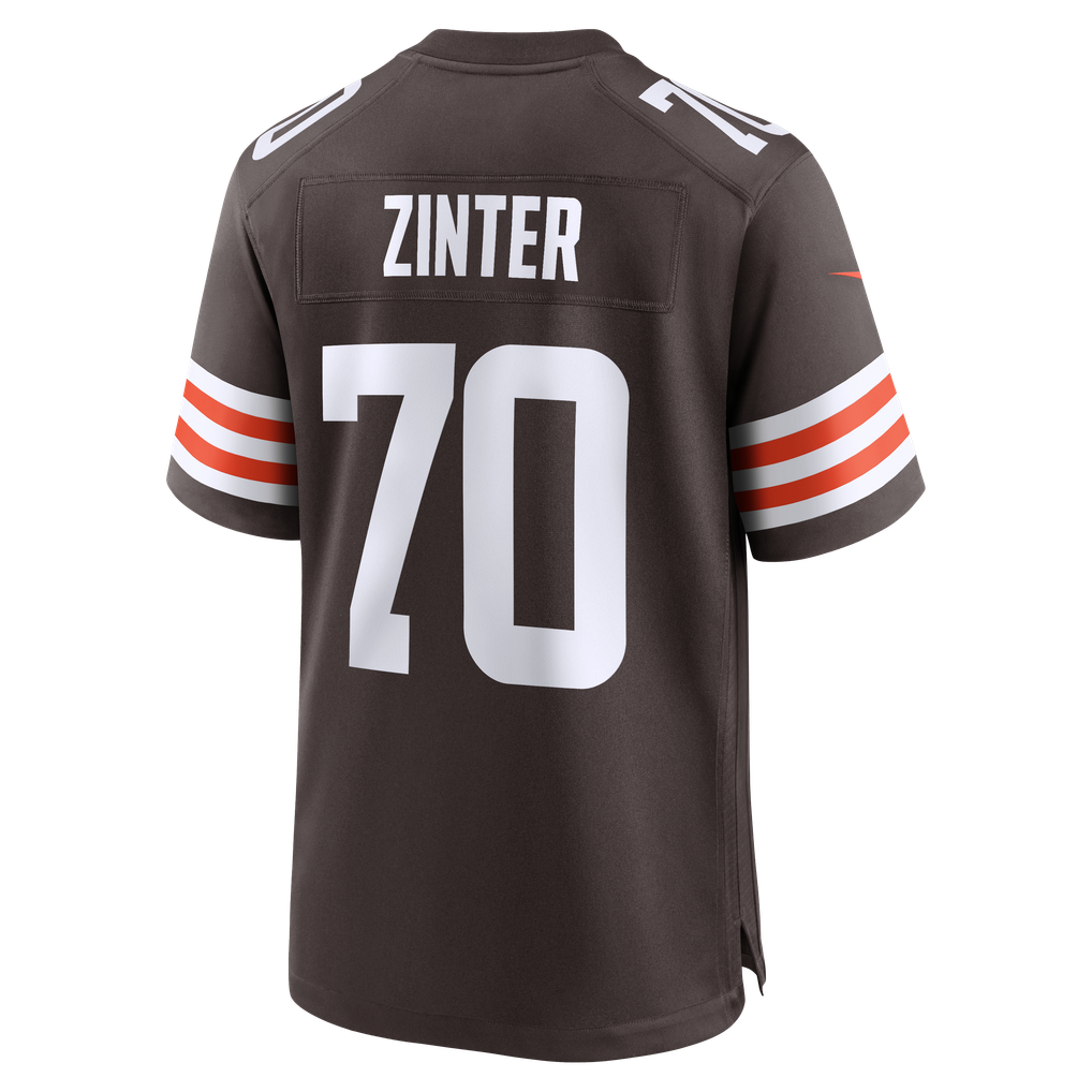 Men's Cleveland Browns Zak Zinter Nike Brown Team Game Jersey - Image 4