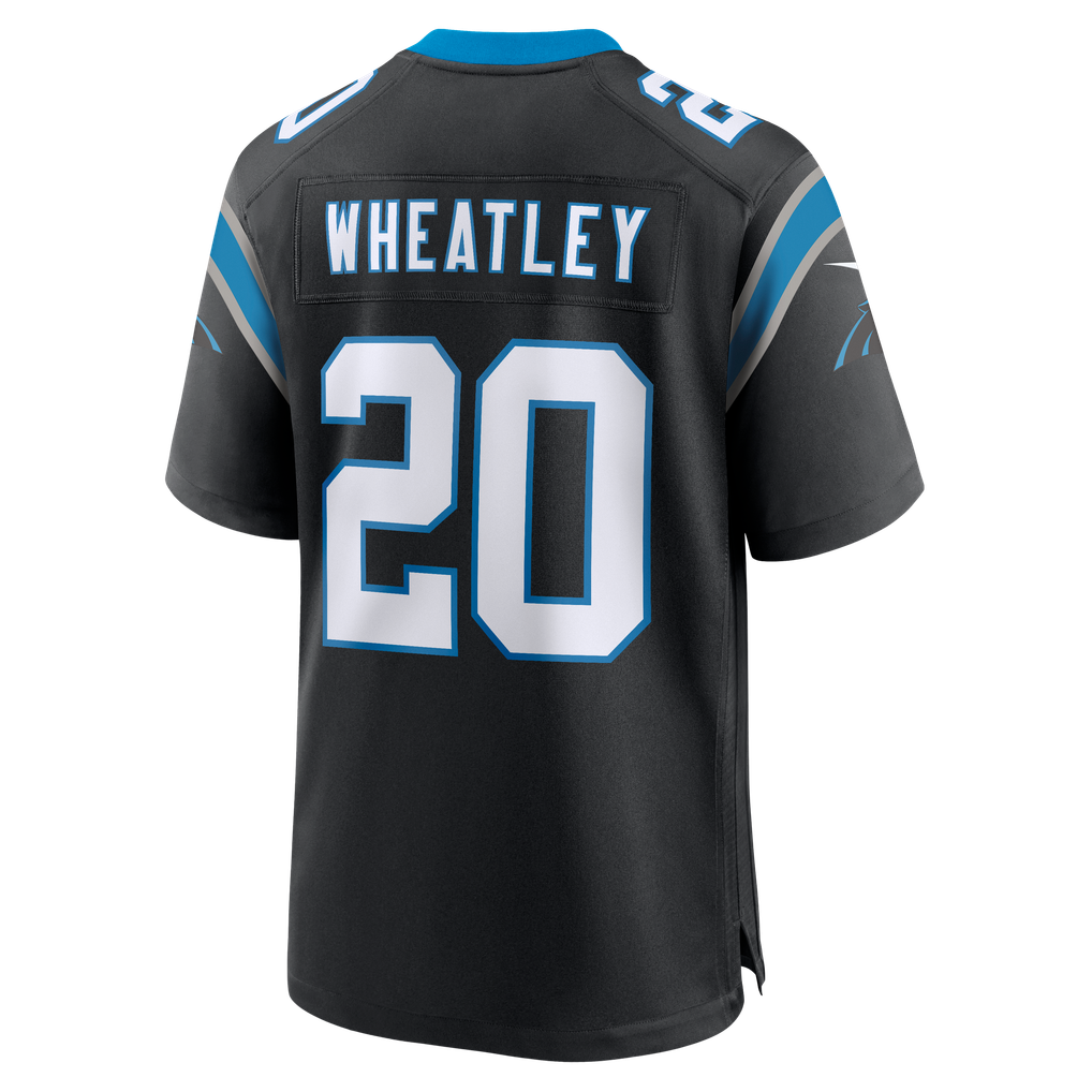 Men's Carolina Panthers Zakee Wheatley Nike Black Team Game Jersey - Image 4