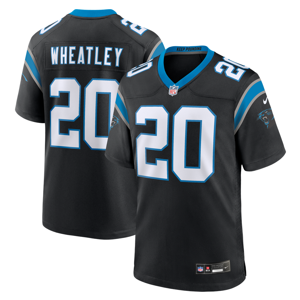 Men's Carolina Panthers Zakee Wheatley Nike Black Team Game Jersey - Image 1