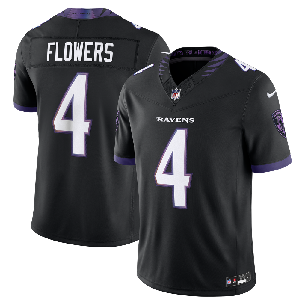 Men's Baltimore Ravens Zay Flowers Nike Black Alternate Alternate Vapor F.U.S.E. Stitched Limited Jersey