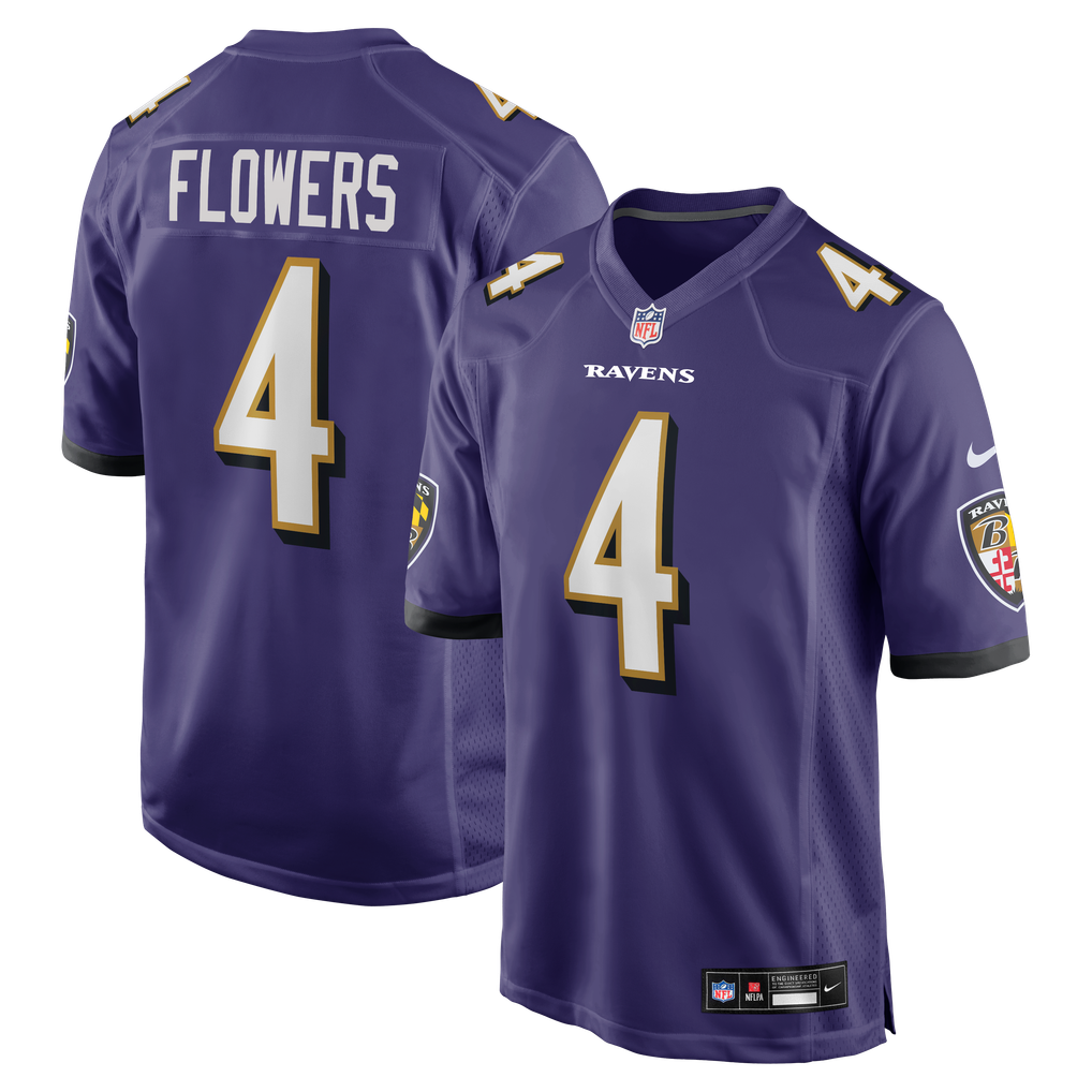 Men's Baltimore Ravens Zay Flowers Nike Purple Game Jersey