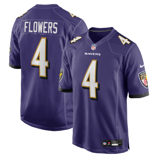 Men's Baltimore Ravens Zay Flowers Nike Purple Game Jersey