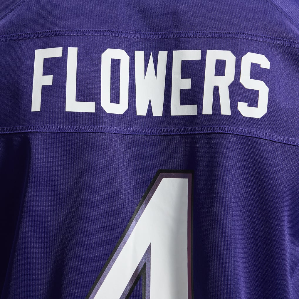 Men's Baltimore Ravens Zay Flowers Nike Purple Team Game Jersey