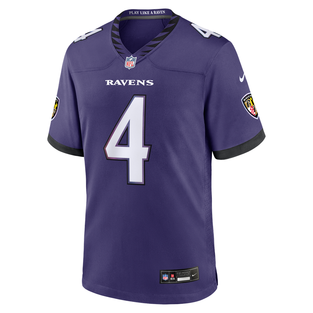 Men's Baltimore Ravens Zay Flowers Nike Purple Team Game Jersey