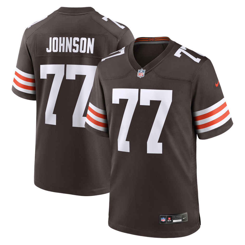 Men's Cleveland Browns Zion Johnson Nike Brown Team Game Jersey - Image 2