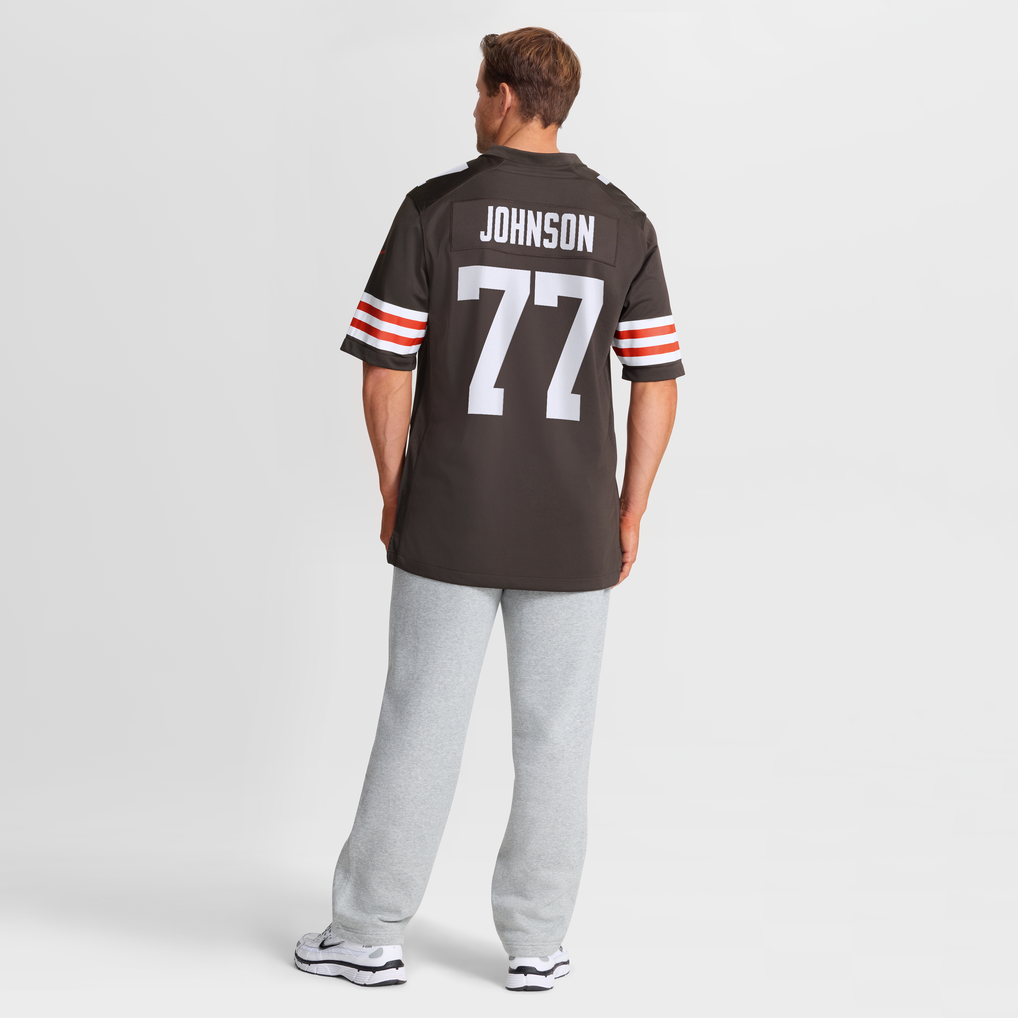 Men's Cleveland Browns Zion Johnson Nike Brown Team Game Jersey - Image 6