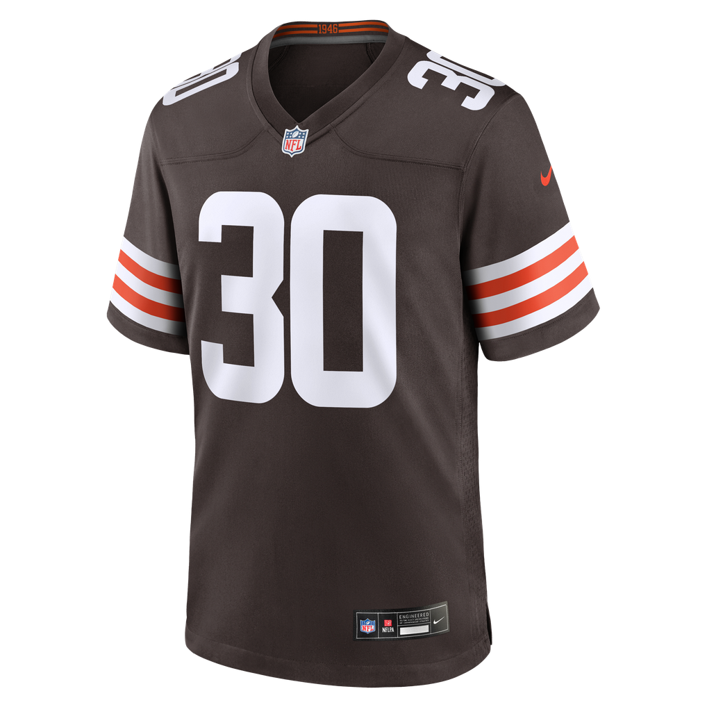 Men's Cleveland Browns Zion Washington Nike Brown Team Game Jersey - Image 5