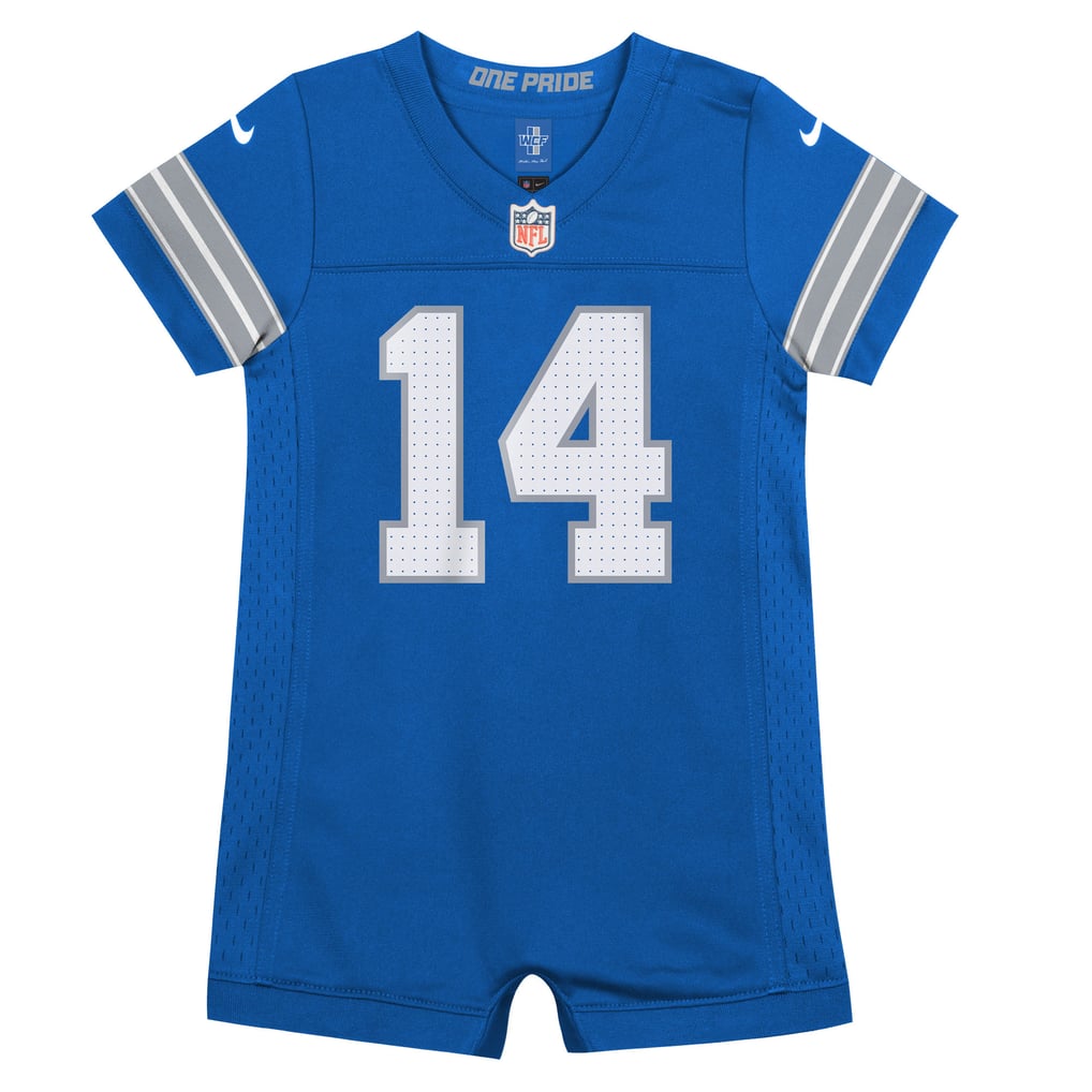 Newborn Detroit Lions Amon-Ra St. Brown Nike Blue Romper Game Jersey - Image 3