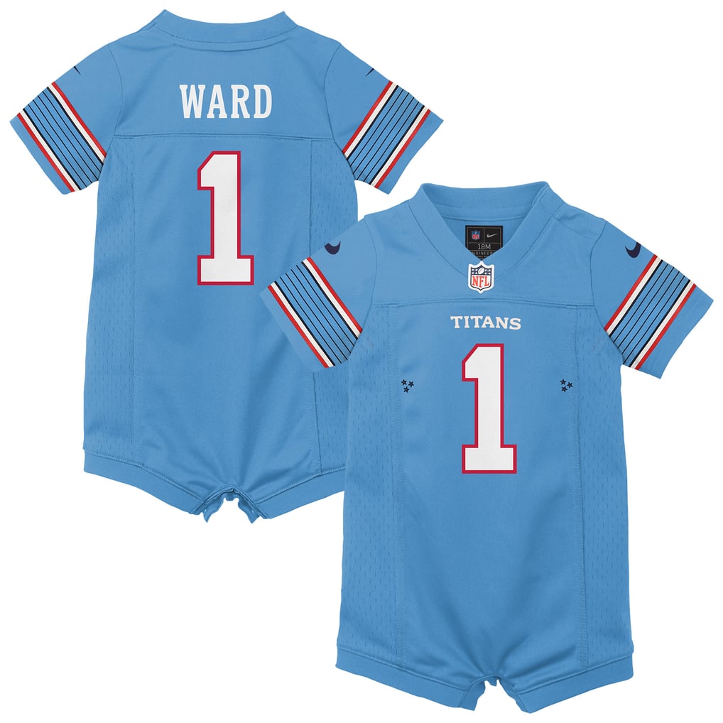Newborn Tennessee Titans Cameron Ward Nike Blue Romper Game Jersey - Image 1