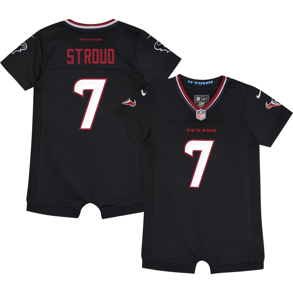 Newborn Houston Texans C.J. Stroud Nike Navy Romper Game Jersey - Image 1