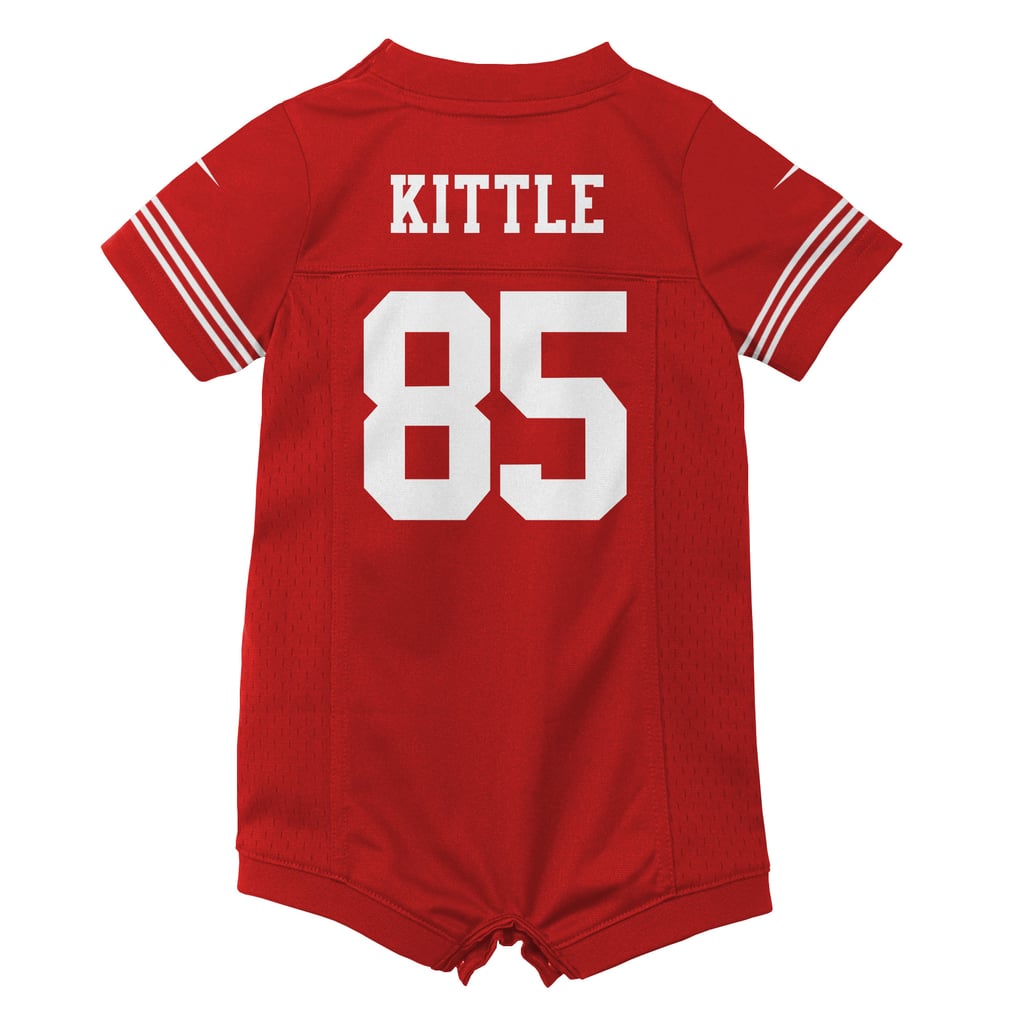 Newborn San Francisco 49ers George Kittle Nike Scarlet Romper Game Jersey - Image 4