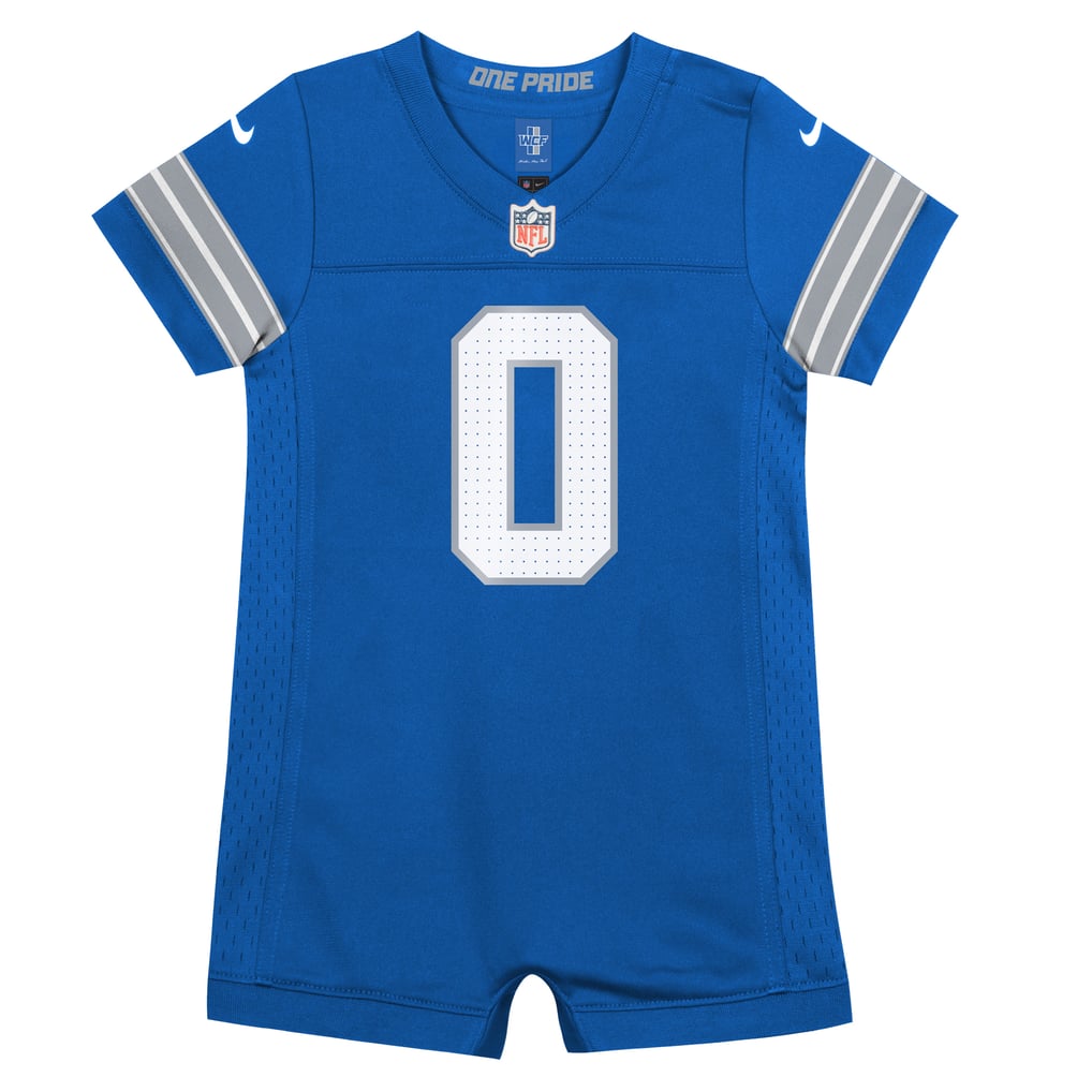 Newborn Detroit Lions Jahmyr Gibbs Nike Blue Romper Game Jersey - Image 3