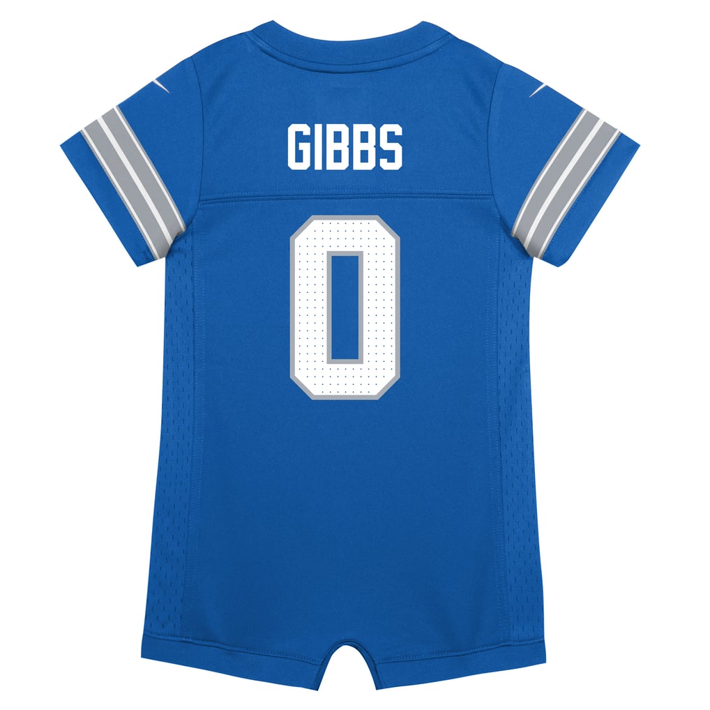 Newborn Detroit Lions Jahmyr Gibbs Nike Blue Romper Game Jersey - Image 4