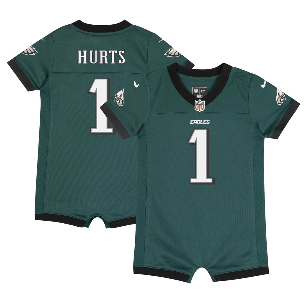 Newborn Philadelphia Eagles Jalen Hurts Nike Midnight Green Romper Game Jersey - Image 2