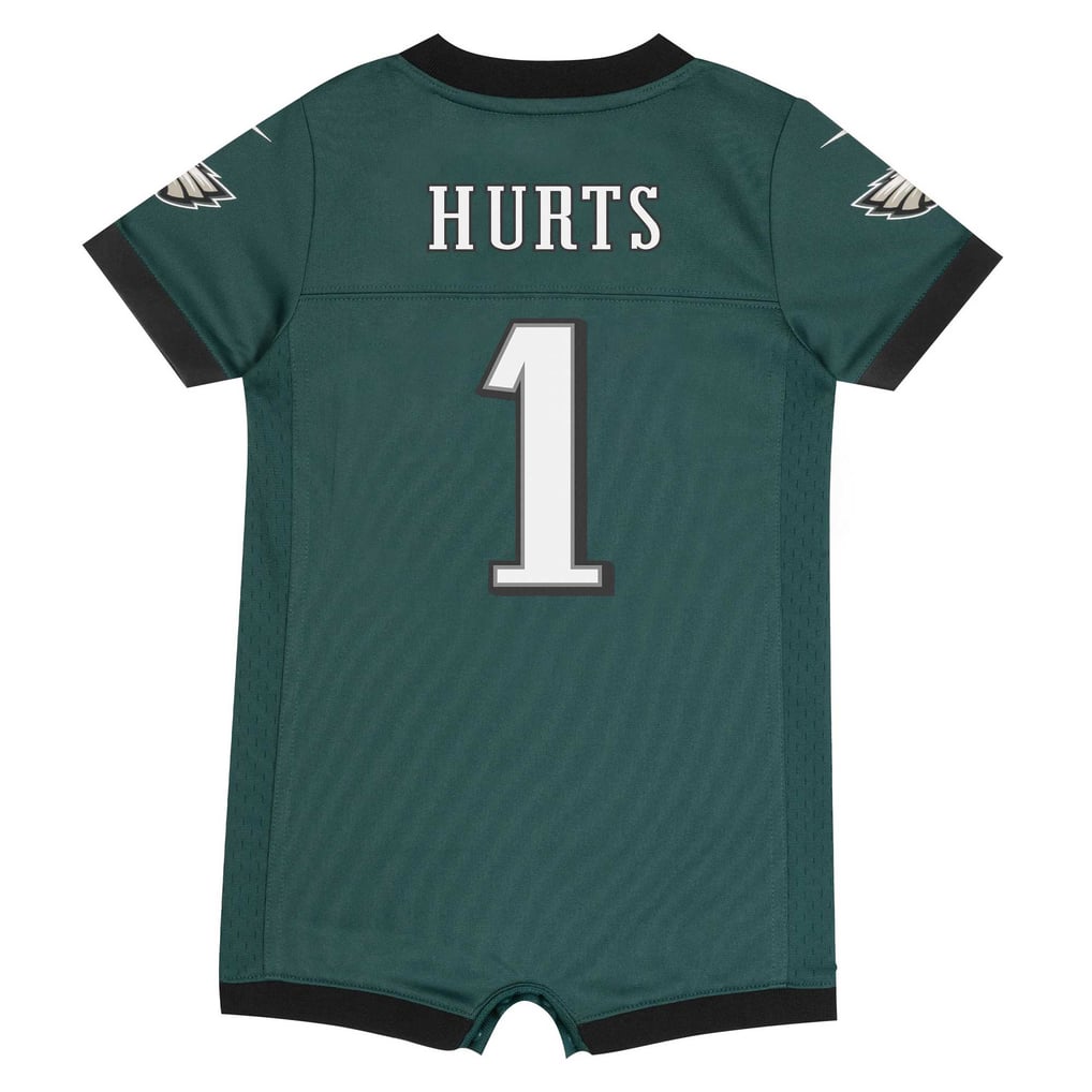Newborn Philadelphia Eagles Jalen Hurts Nike Midnight Green Romper Game Jersey - Image 4