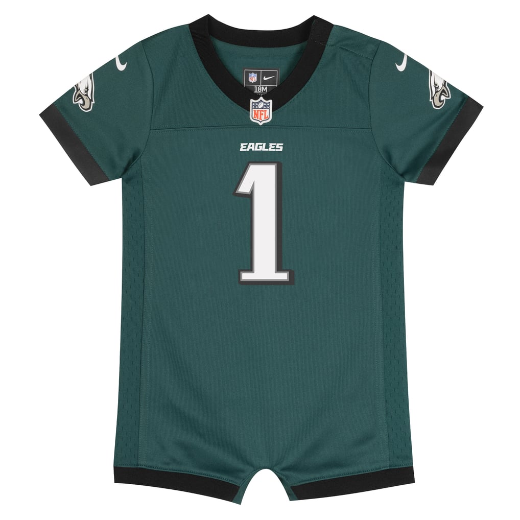 Newborn Philadelphia Eagles Jalen Hurts Nike Midnight Green Romper Game Jersey - Image 3