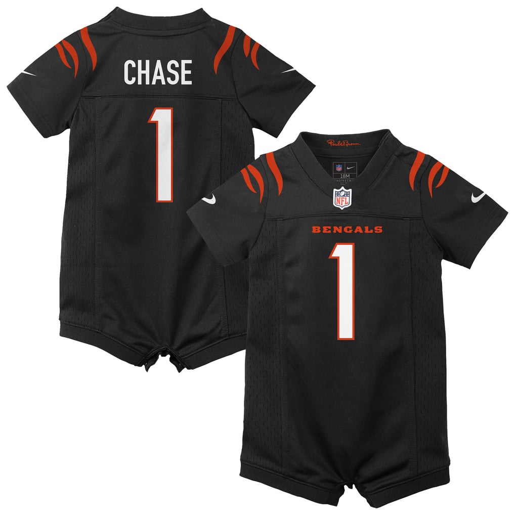 Newborn Cincinnati Bengals Ja'Marr Chase Nike Black Romper Game Jersey - Image 1