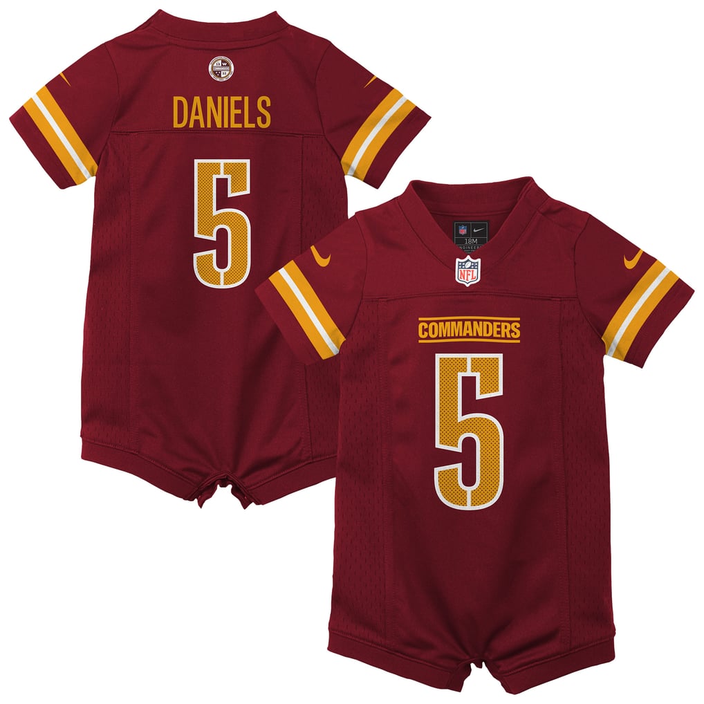 Newborn Washington Commanders Jayden Daniels Nike Burgundy Romper Game Jersey - Image 2