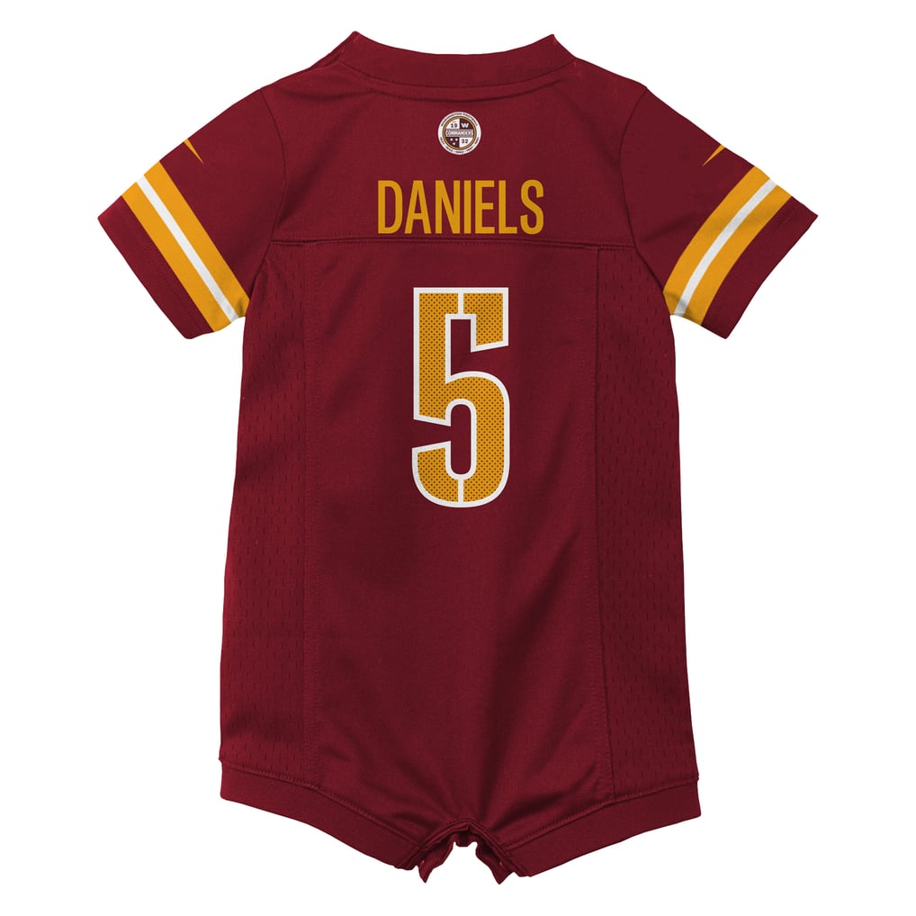 Newborn Washington Commanders Jayden Daniels Nike Burgundy Romper Game Jersey - Image 4