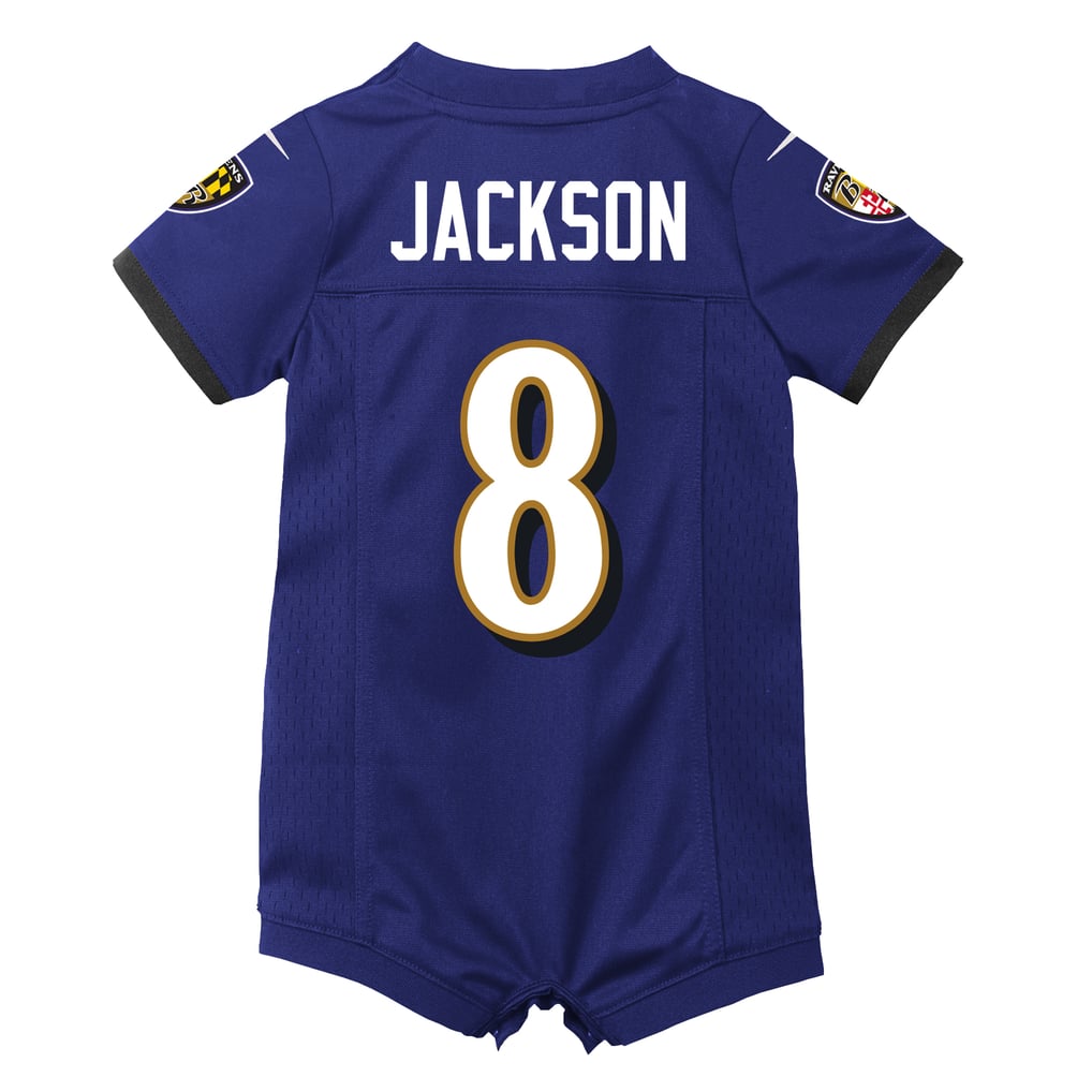 Newborn Baltimore Ravens Lamar Jackson Nike Purple Romper Game Jersey