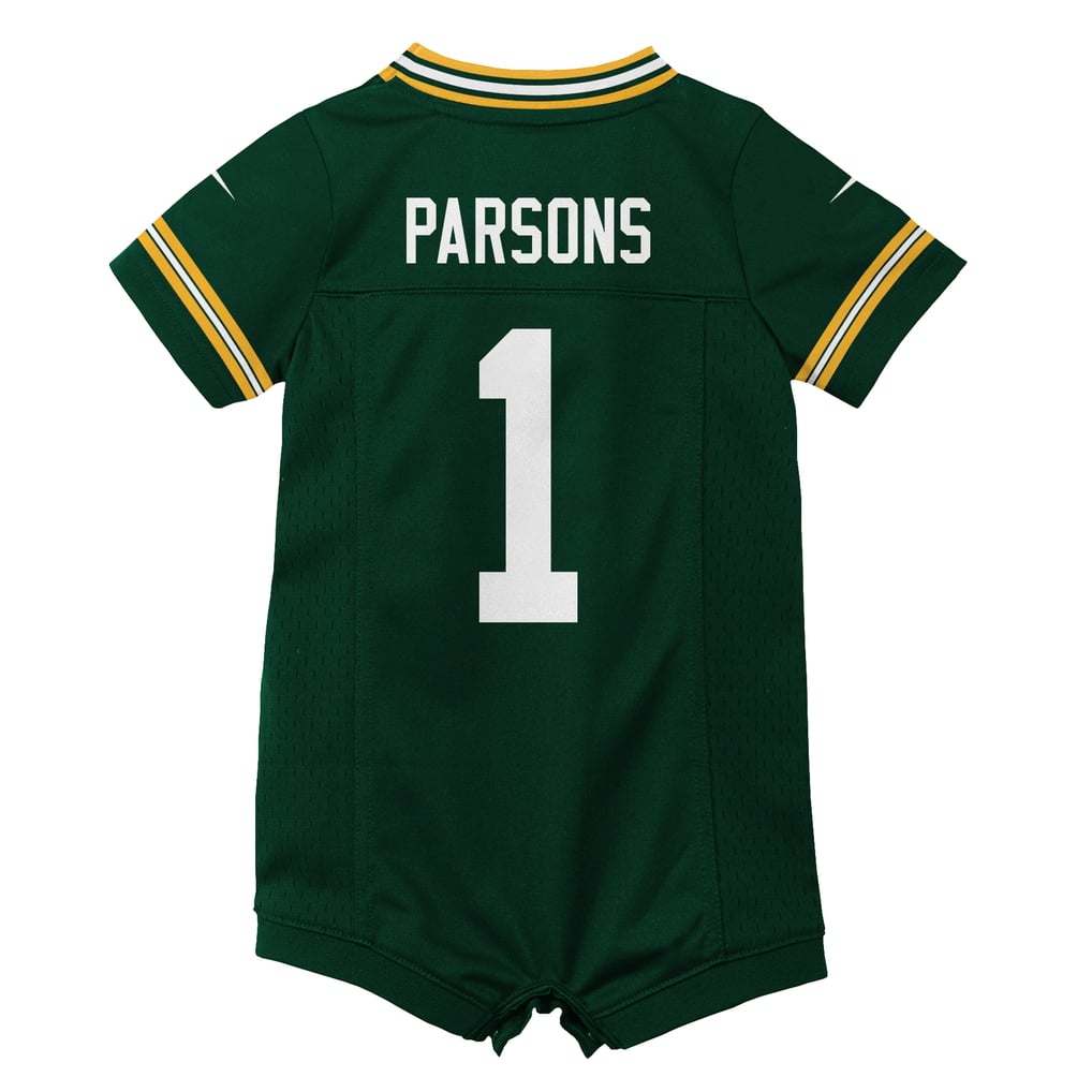 Newborn Green Bay Packers Micah Parsons Nike Green Romper Game Jersey - Image 4