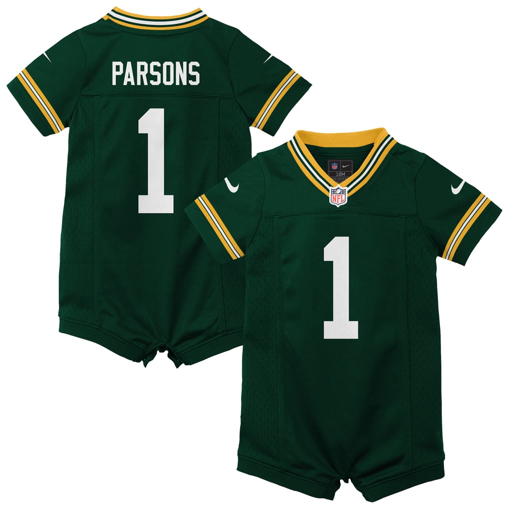 Newborn Green Bay Packers Micah Parsons Nike Green Romper Game Jersey - Image 1