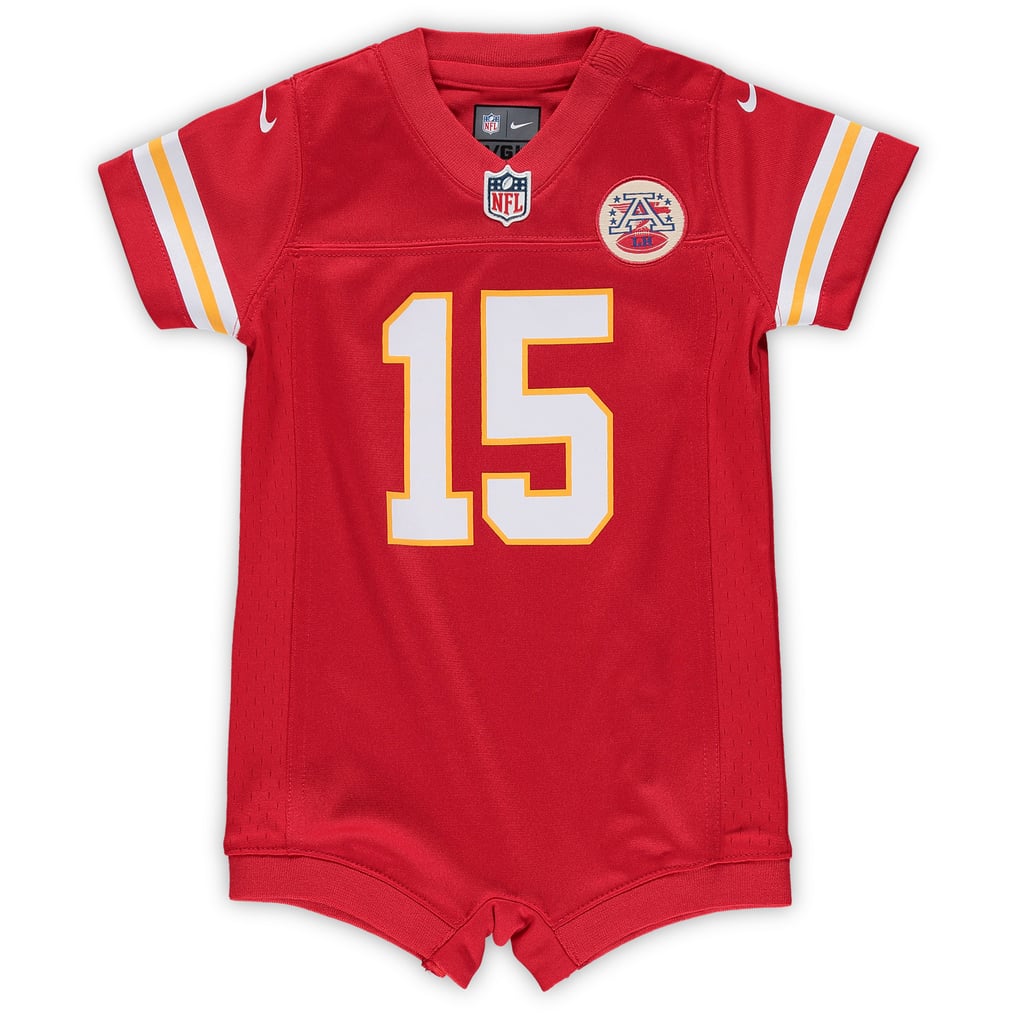 Newborn Kansas City Chiefs Patrick Mahomes Nike Red Romper Game Jersey - Image 3