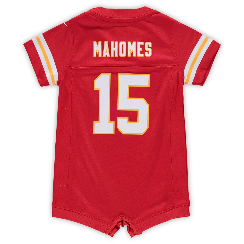 Newborn Kansas City Chiefs Patrick Mahomes Nike Red Romper Game Jersey - Image 4