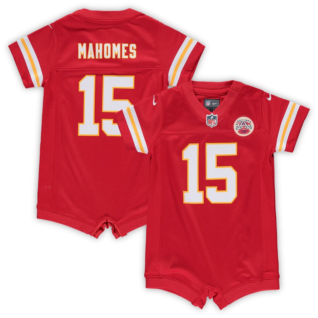 Newborn Kansas City Chiefs Patrick Mahomes Nike Red Romper Game Jersey - Image 1