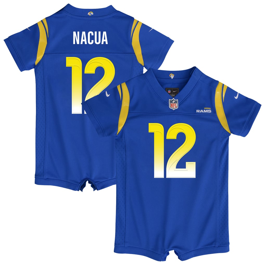 Newborn Los Angeles Rams Puka Nacua Nike Royal Romper Game Jersey - Image 2