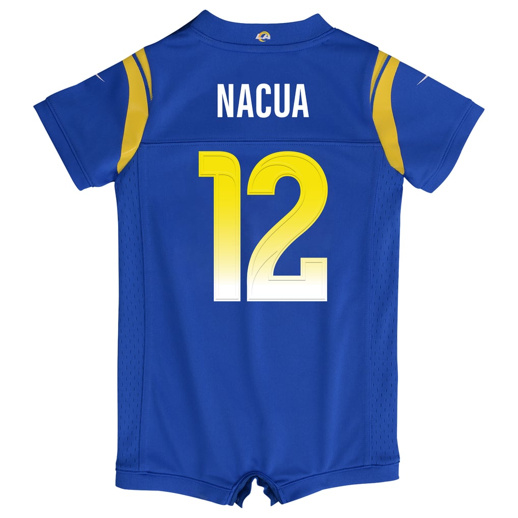 Newborn Los Angeles Rams Puka Nacua Nike Royal Romper Game Jersey - Image 4