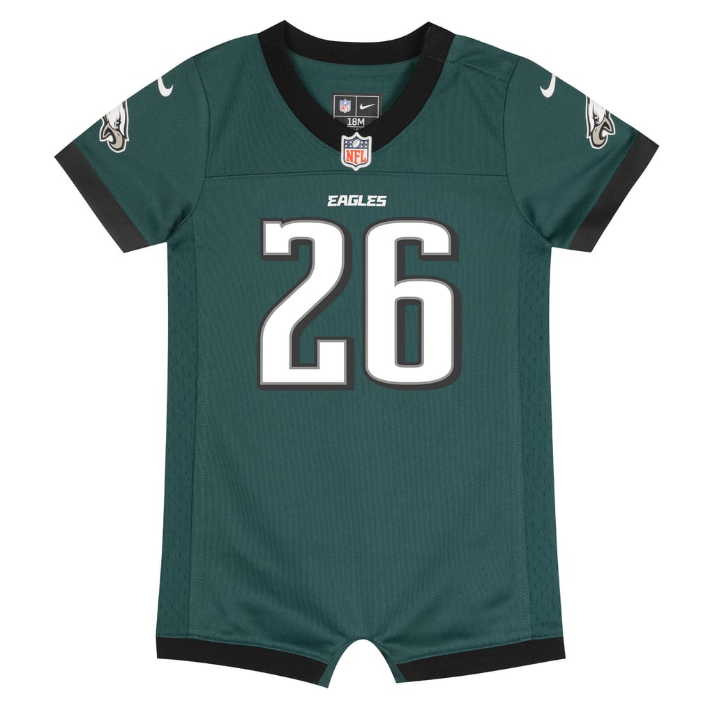 Newborn Philadelphia Eagles Saquon Barkley Nike Midnight Green Romper Game Jersey - Image 3