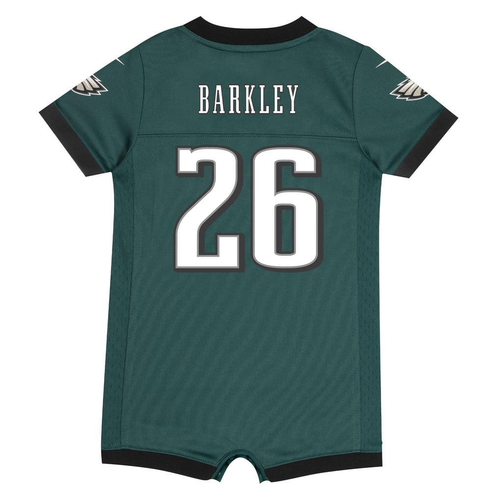 Newborn Philadelphia Eagles Saquon Barkley Nike Midnight Green Romper Game Jersey - Image 4