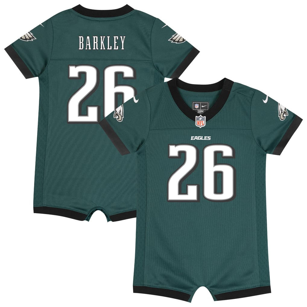 Newborn Philadelphia Eagles Saquon Barkley Nike Midnight Green Romper Game Jersey - Image 1