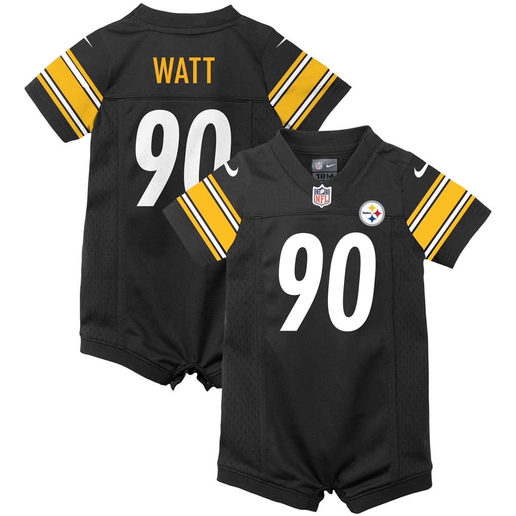 Newborn Pittsburgh Steelers T.J. Watt Nike Black Romper Game Jersey - Image 1