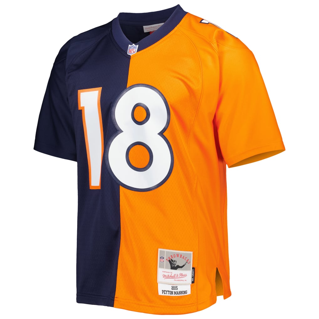 Men's Denver Broncos Peyton Manning Mitchell & Ness Navy/Orange 2015 Split Legacy Replica Jersey - Image 3