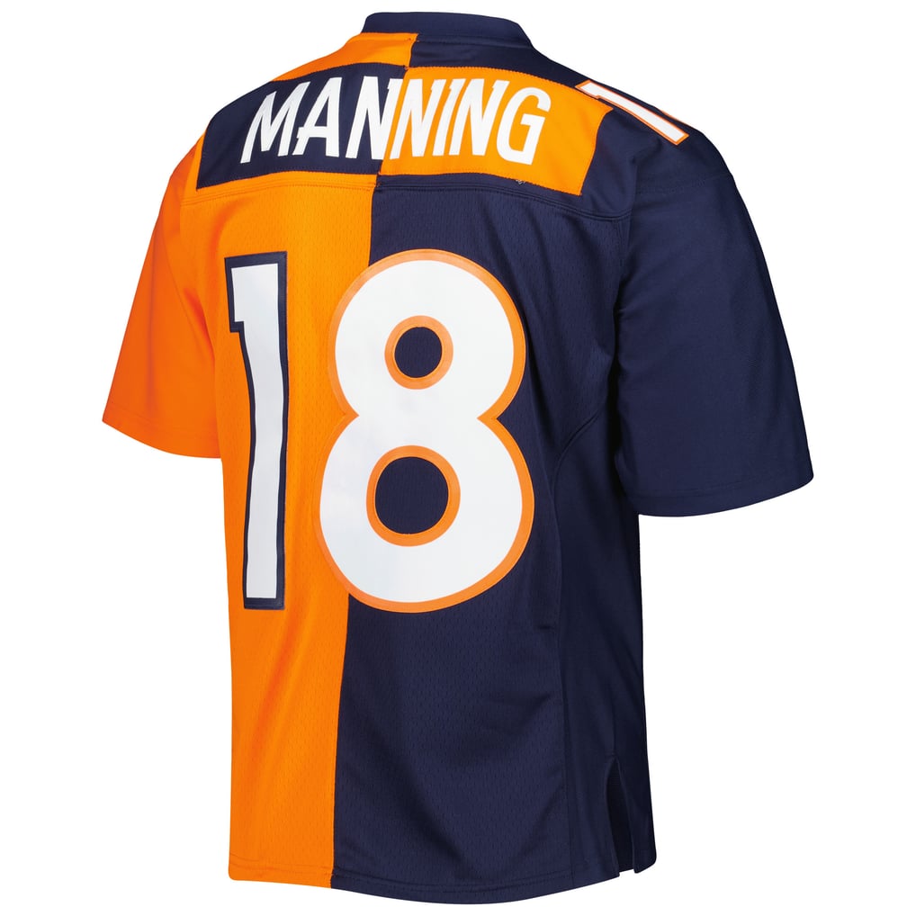Men's Denver Broncos Peyton Manning Mitchell & Ness Navy/Orange 2015 Split Legacy Replica Jersey - Image 4