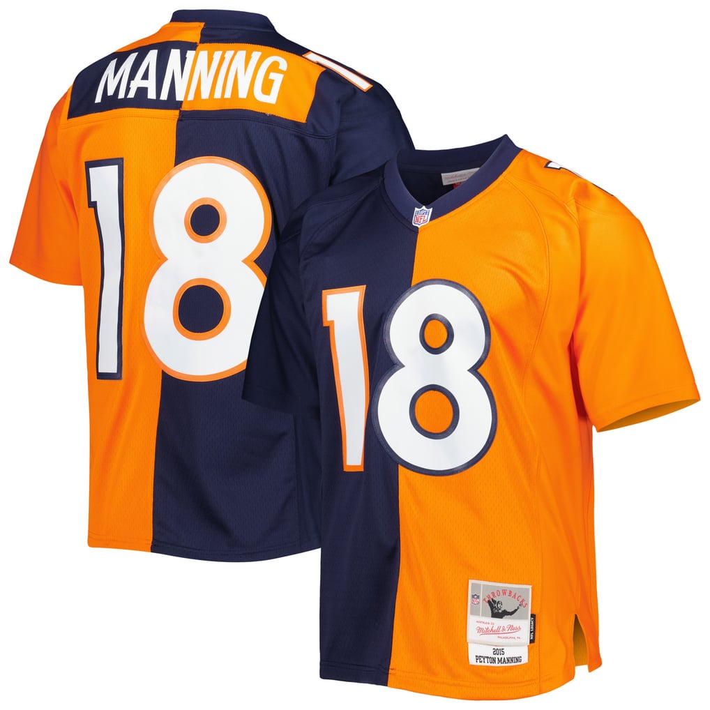 Men's Denver Broncos Peyton Manning Mitchell & Ness Navy/Orange 2015 Split Legacy Replica Jersey - Image 1