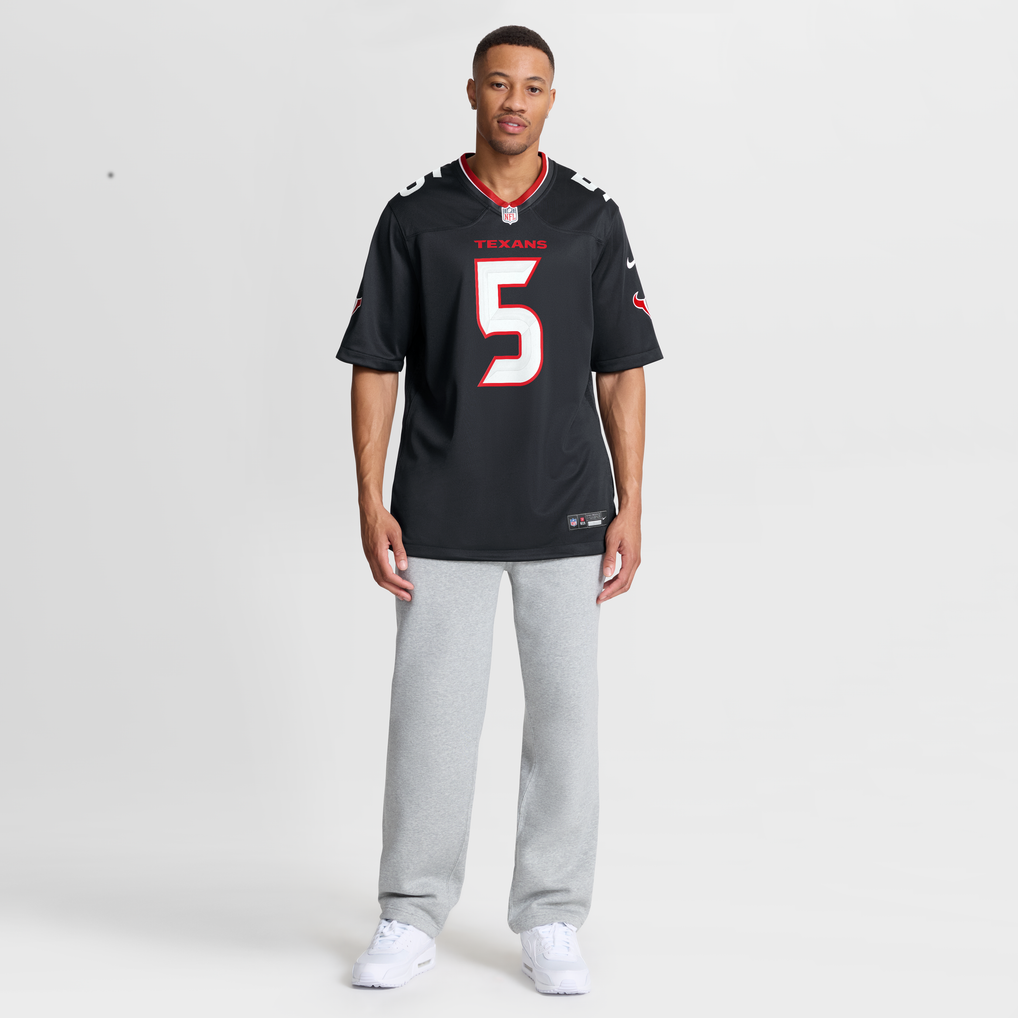 Men's Houston Texans Jalen Pitre Nike Navy Game Jersey - Image 8