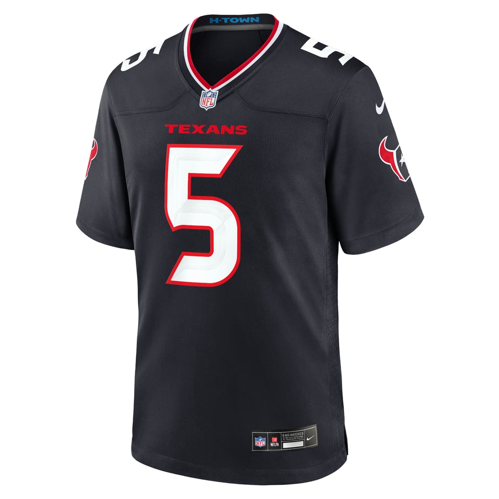 Men's Houston Texans Jalen Pitre Nike Navy Game Jersey - Image 3
